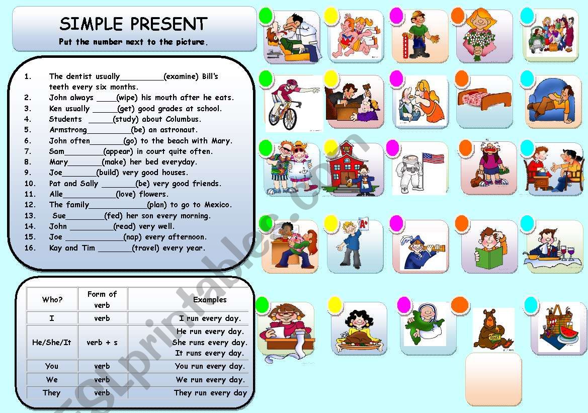 SIMPLE PRESENT worksheet