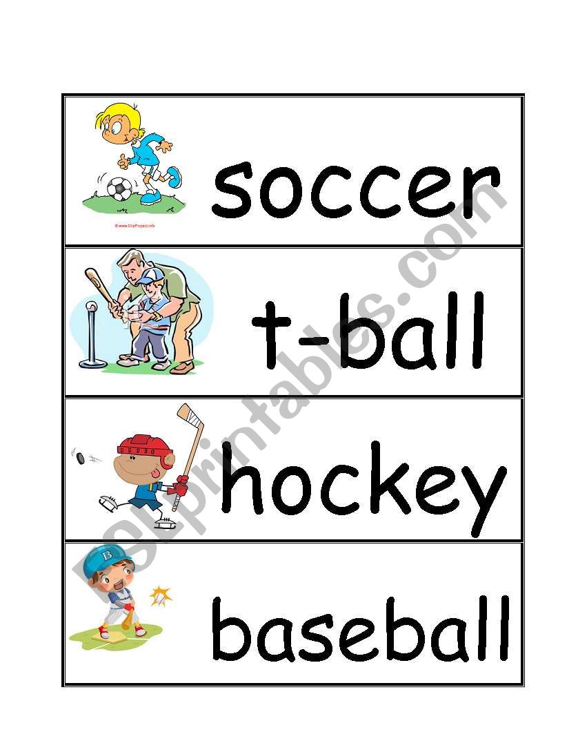 Sports Word Wall worksheet