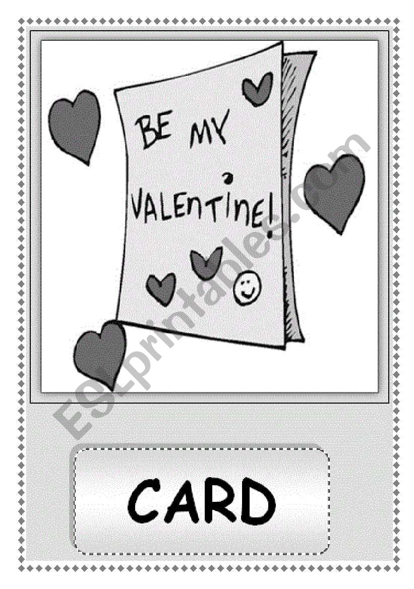 Valentines Day Black and White Flashcards