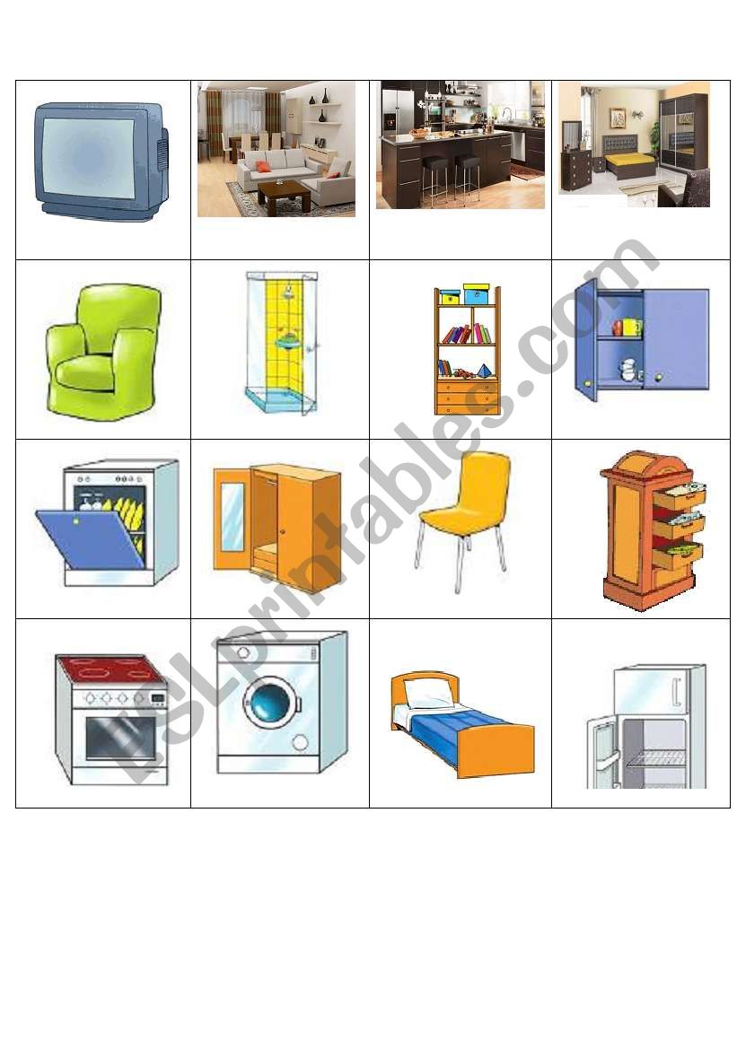 house and furniture memory game