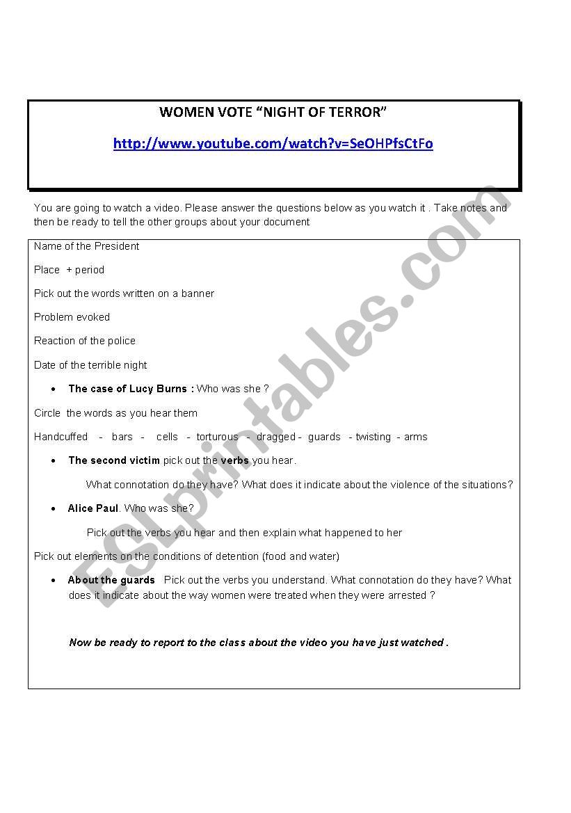 WOMEN worksheet