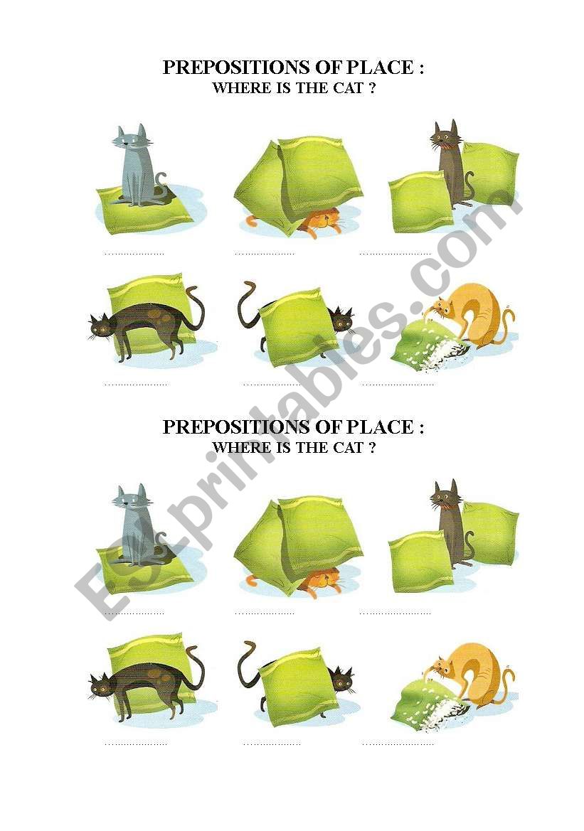 Prepositions of place worksheet