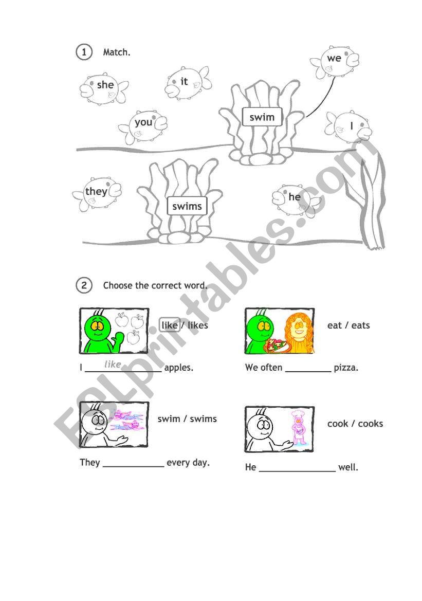 present indef. worksheet