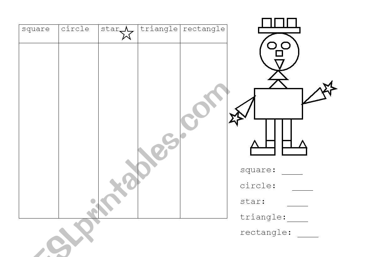 Data handling: shapes worksheet