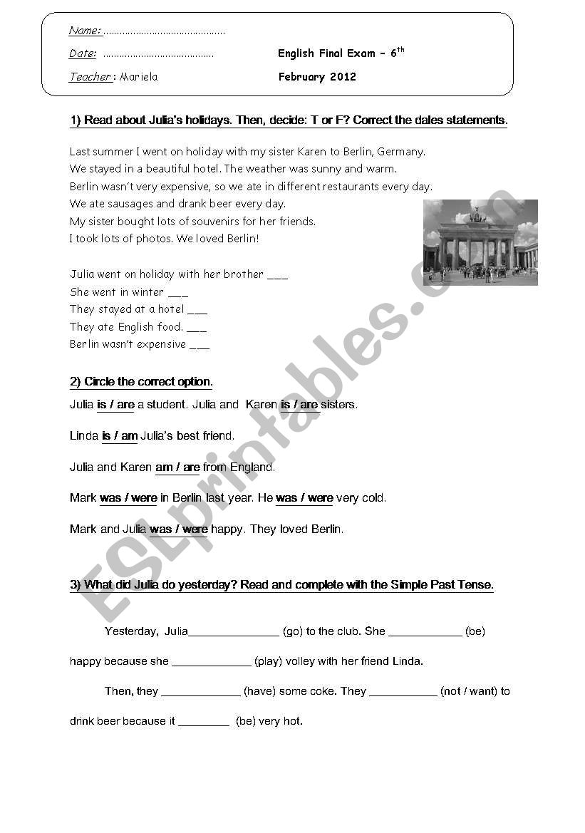 Test  worksheet