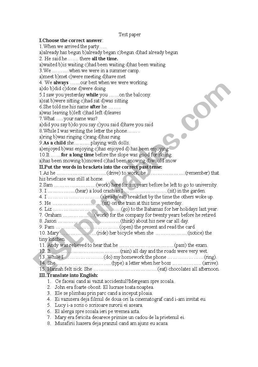 present tenses worksheet