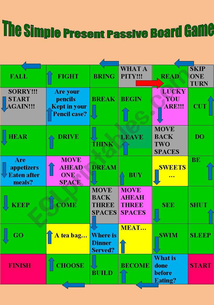 the present simple passive board game