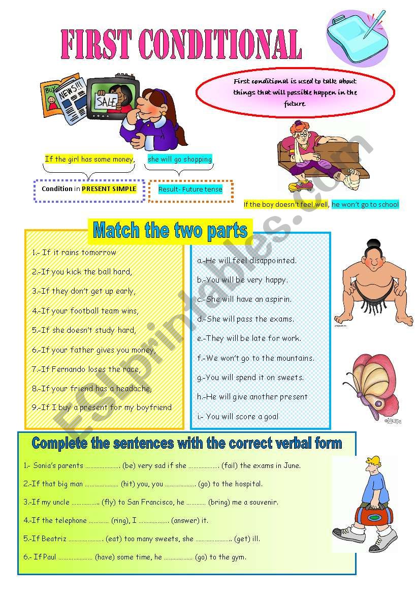 CONDITIONALS FIRST TYPE worksheet