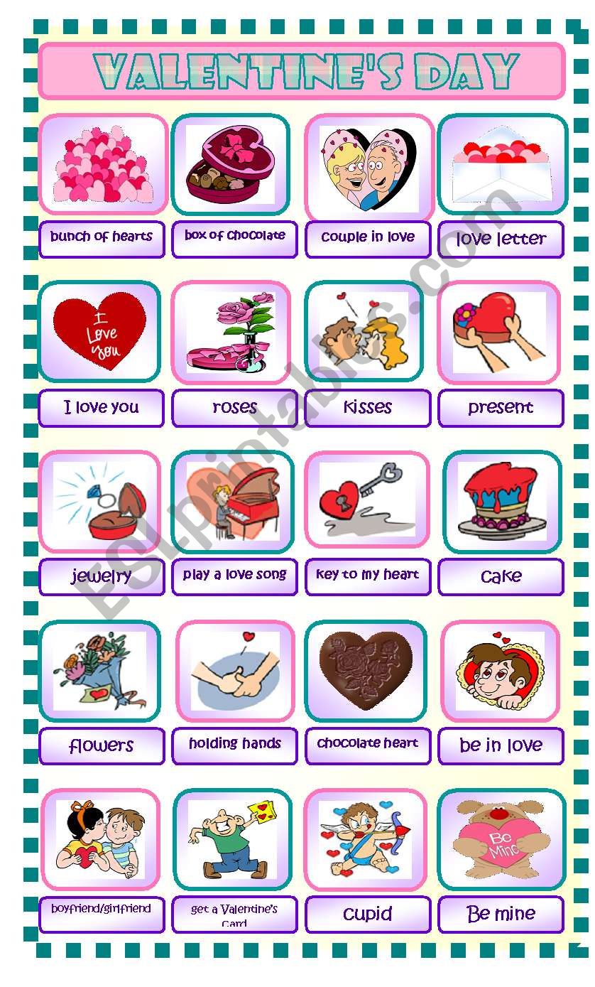 ValentineÂ´s Day worksheet
