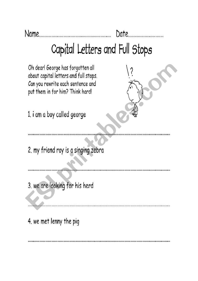 Capital Letters and Full Stops