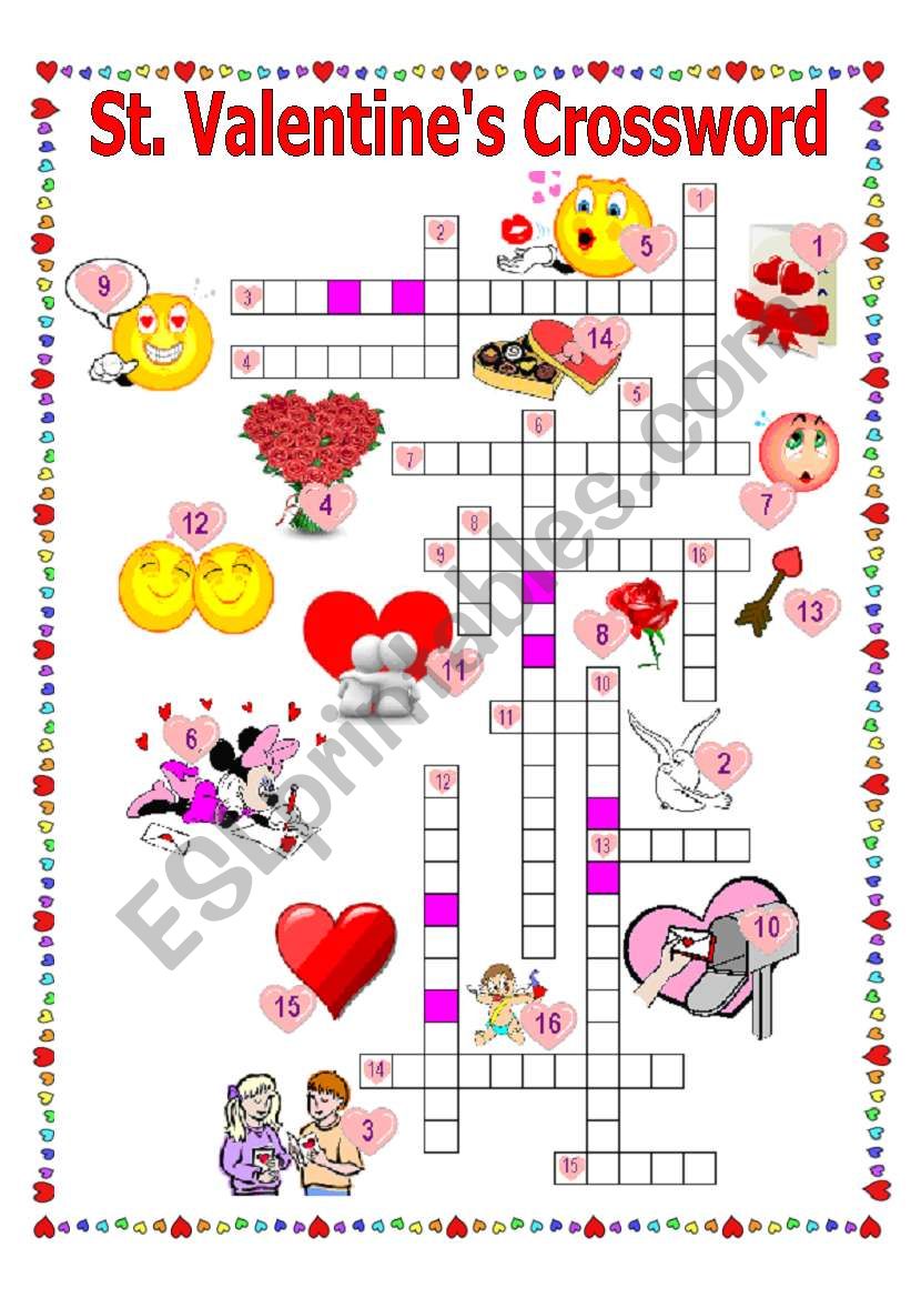 St.Valentines #5. Crossword worksheet