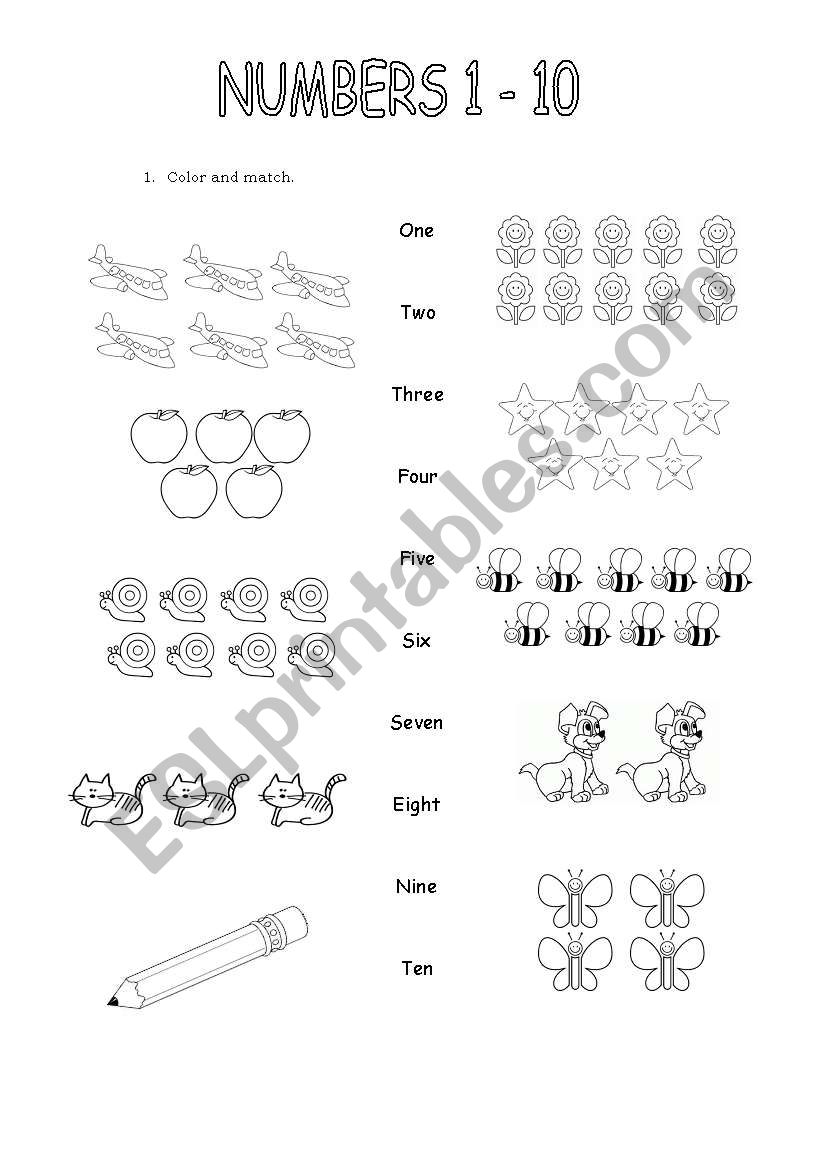 numbers 1 -10 worksheet