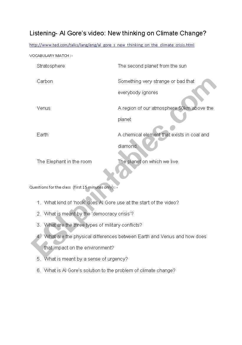 Al Gore presentation climate change environmental themes