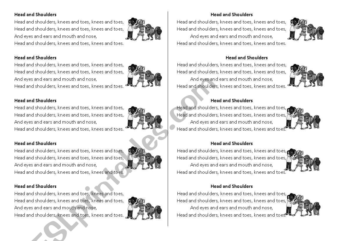 parts song worksheet