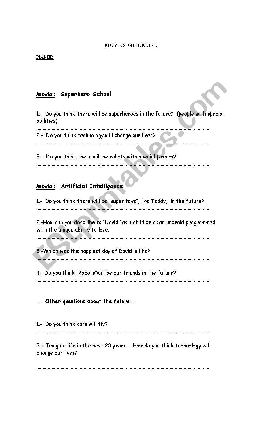 Movies guidelines (Future tense)