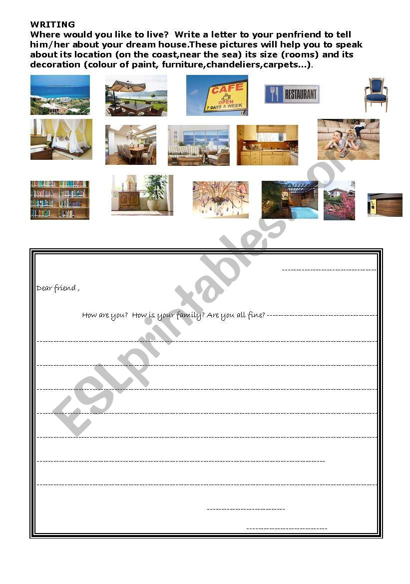 Dream house worksheet