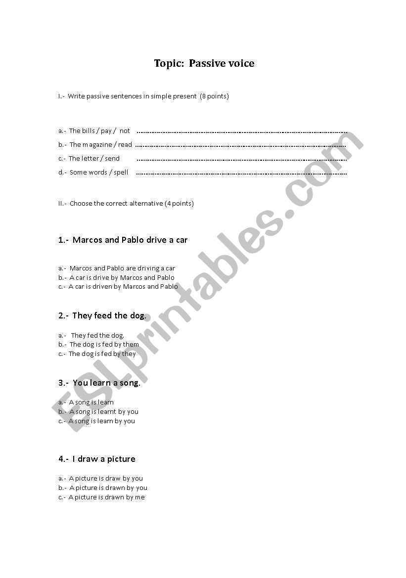 Passive voice worksheet