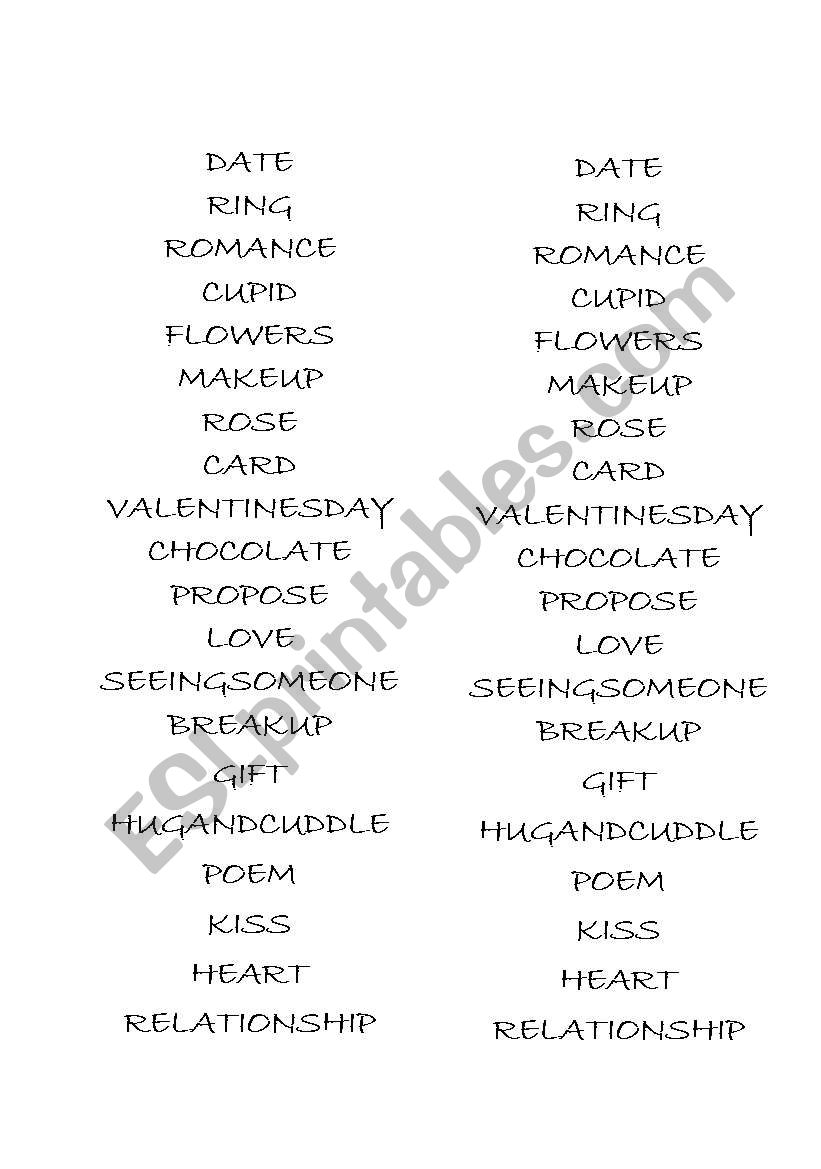 Valentines day - Inverted Crossword