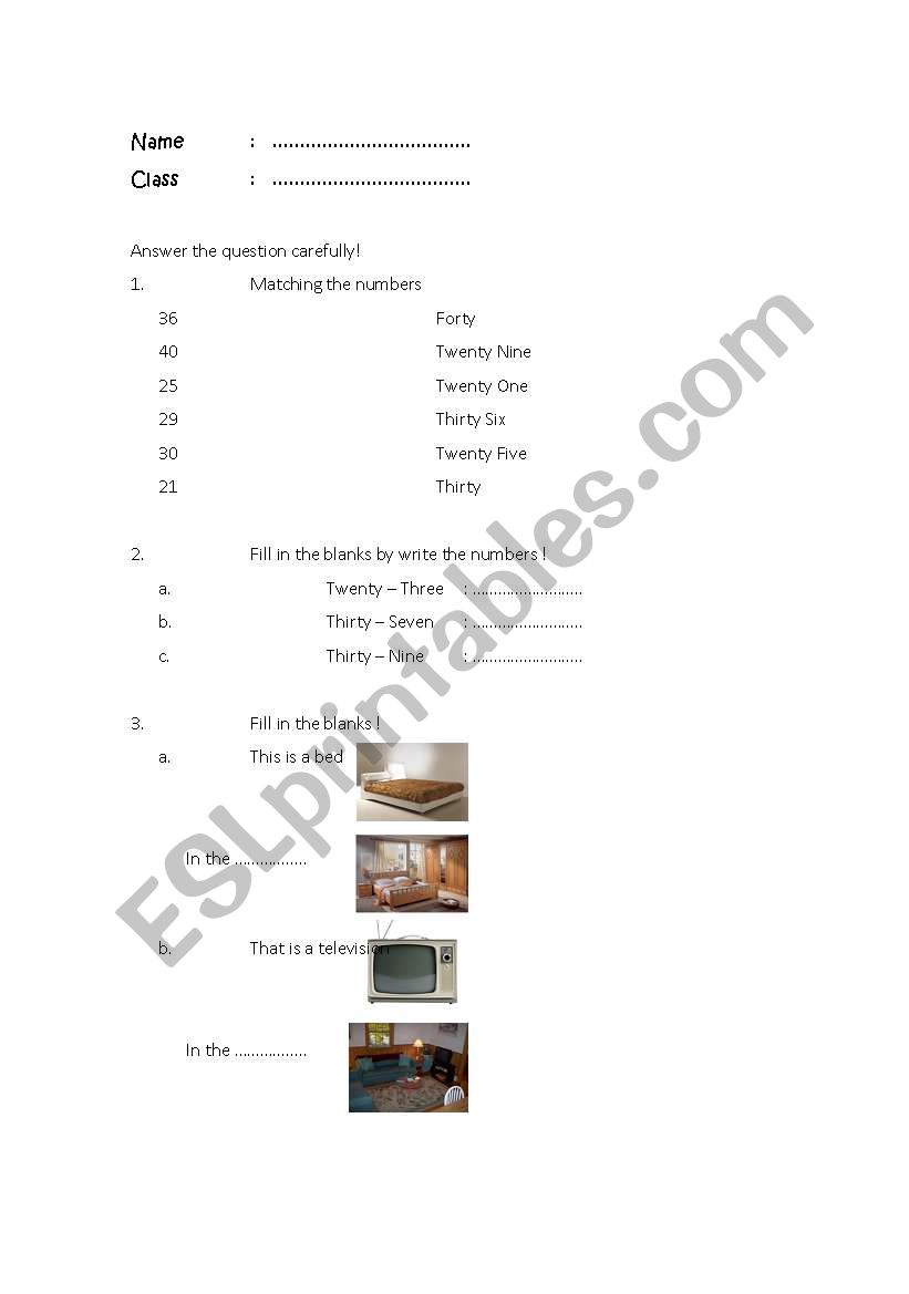 time and rooms worksheet