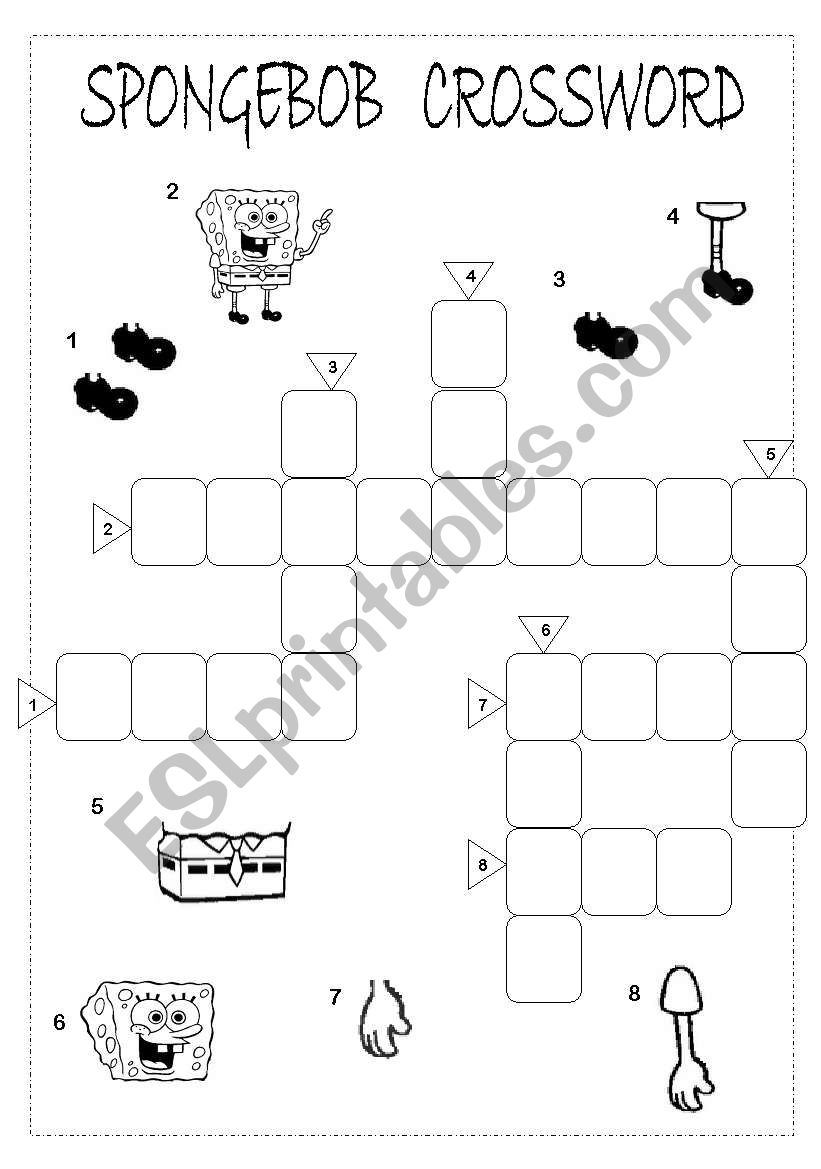 Spongebob Crossword worksheet
