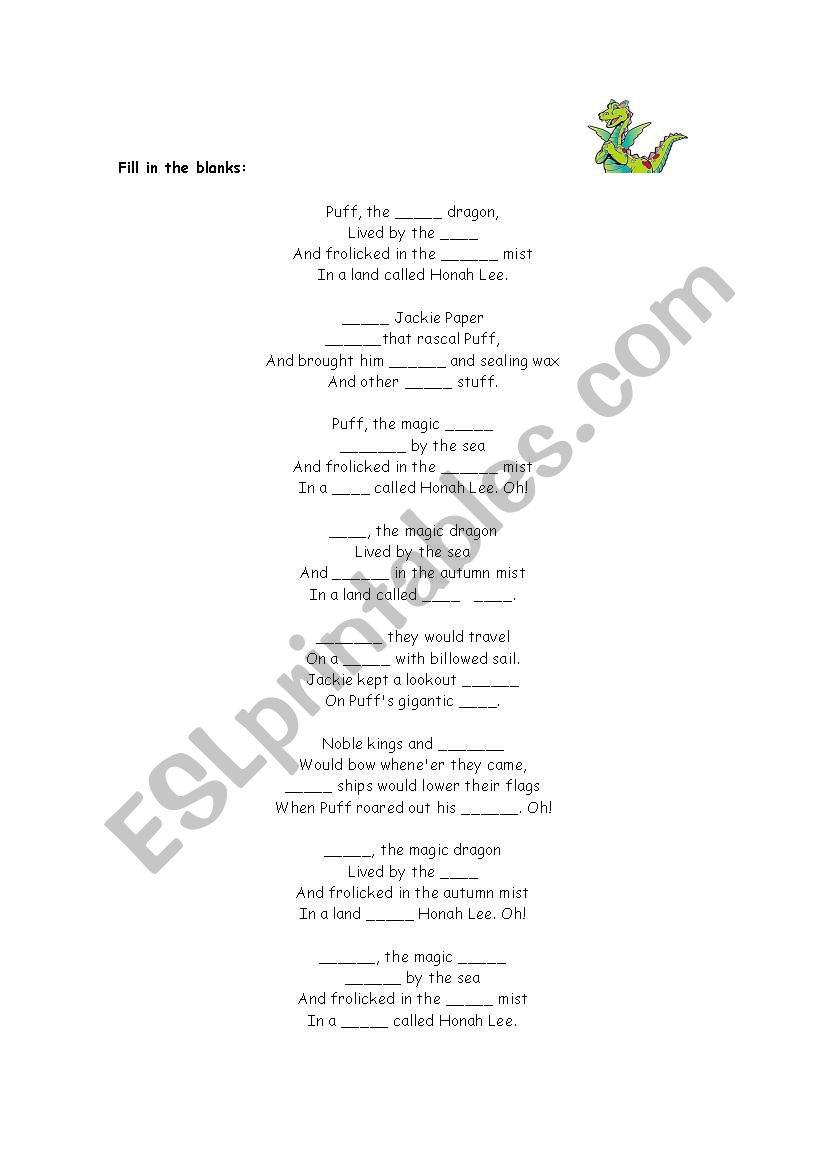 Songs worksheet