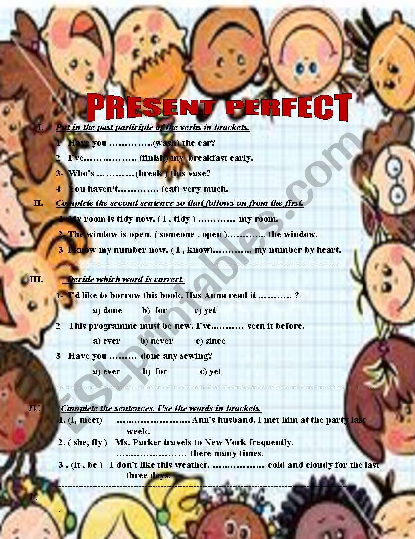 Present Perfect  worksheet