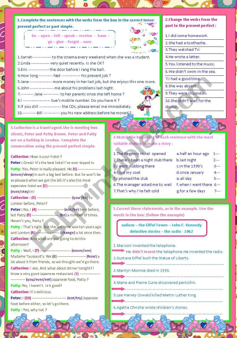 past simple-present perfect worksheet