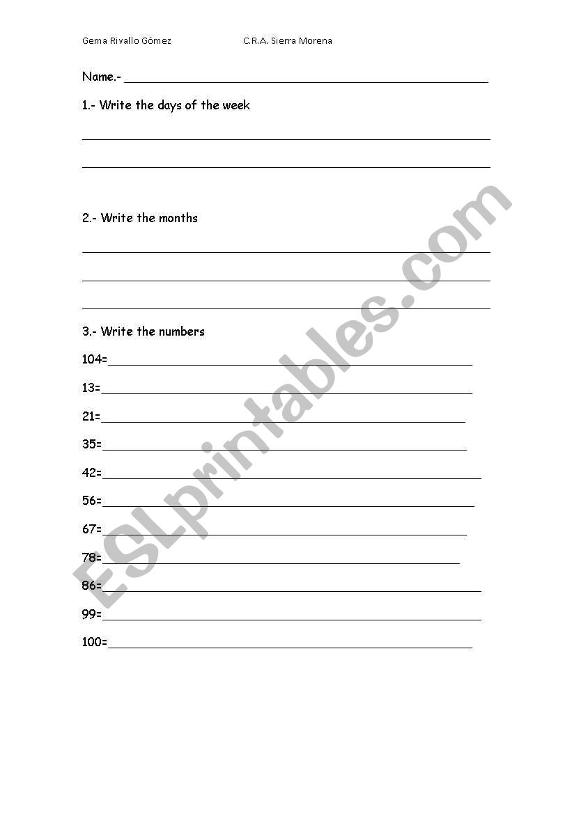 Topic 4 worksheet