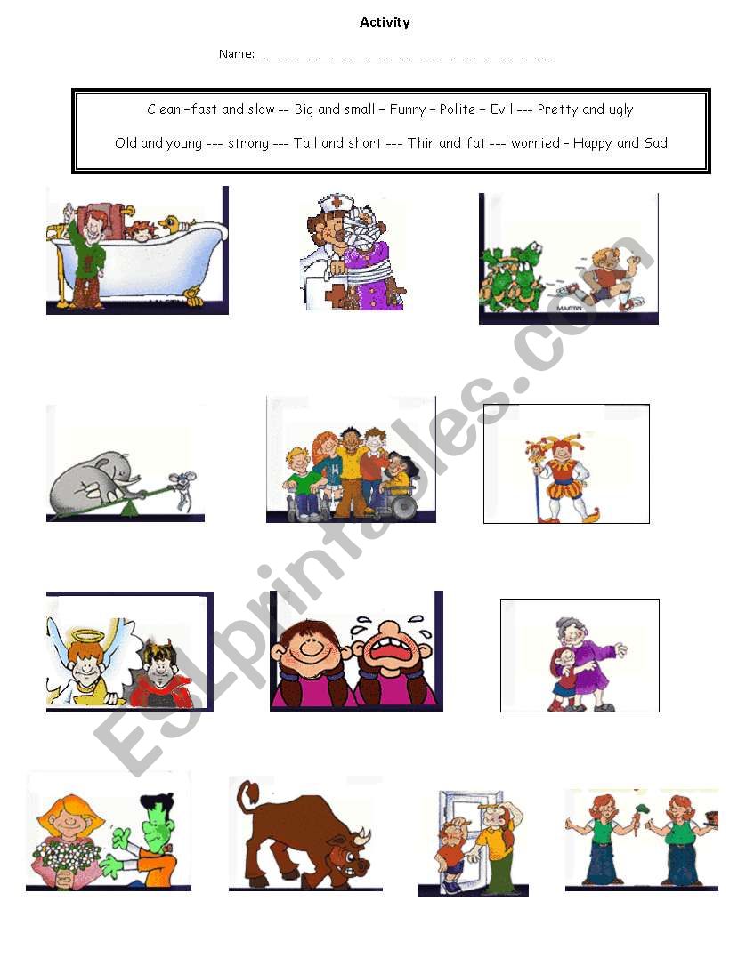 adjectives worksheet