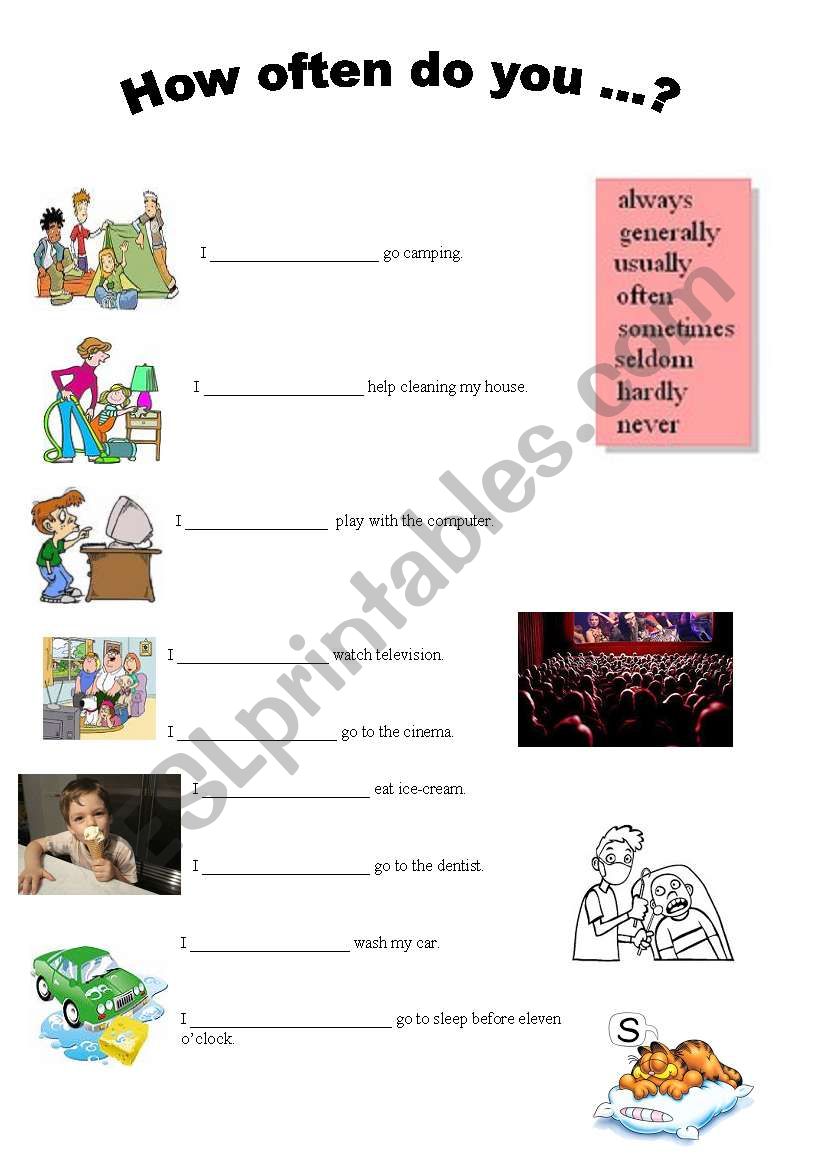 how often odo you..? worksheet