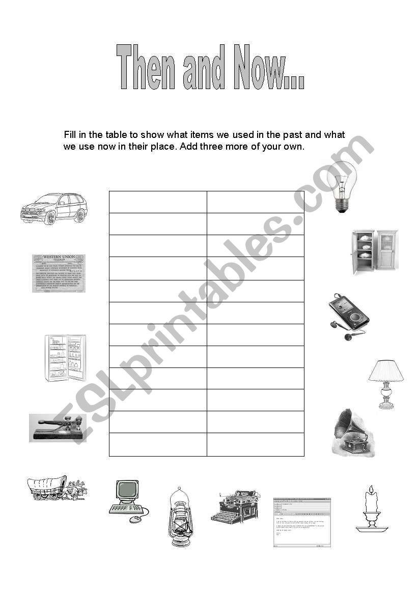 Technology - Then and Now - worksheet #3