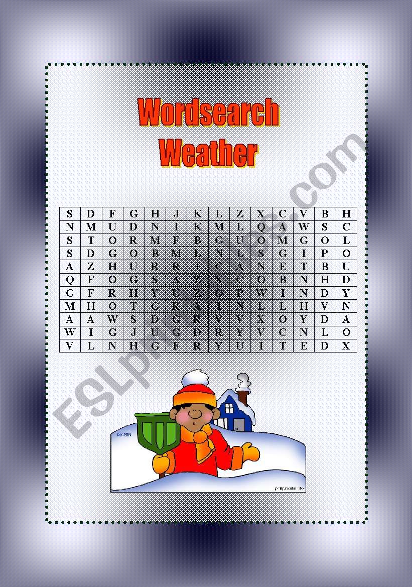 Wordsearch Weather worksheet