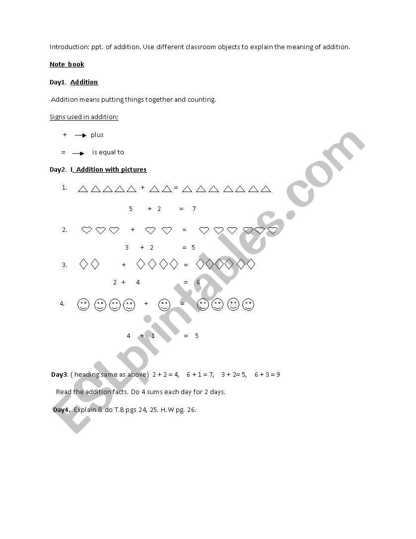 addition worksheet