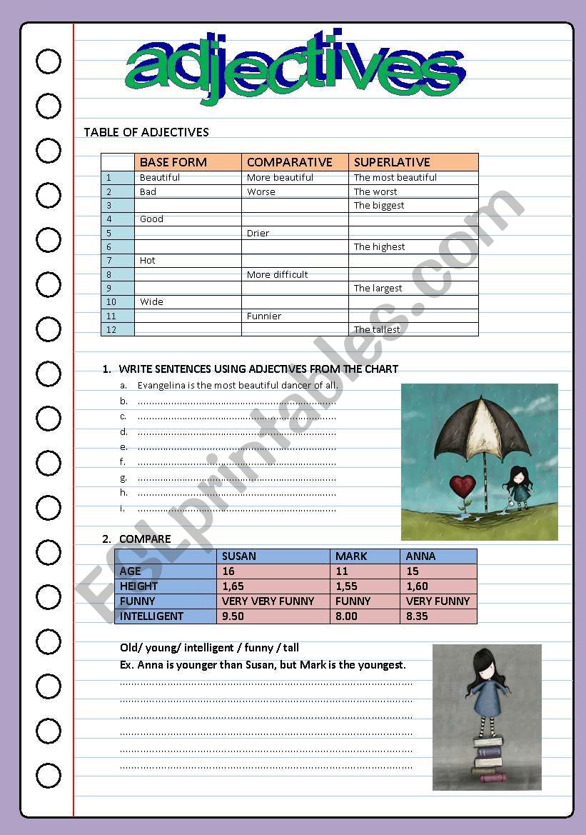 ADJECTIVES worksheet