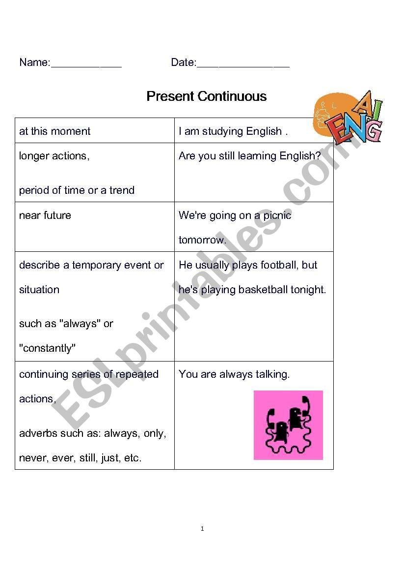 English Present Continuous Tense