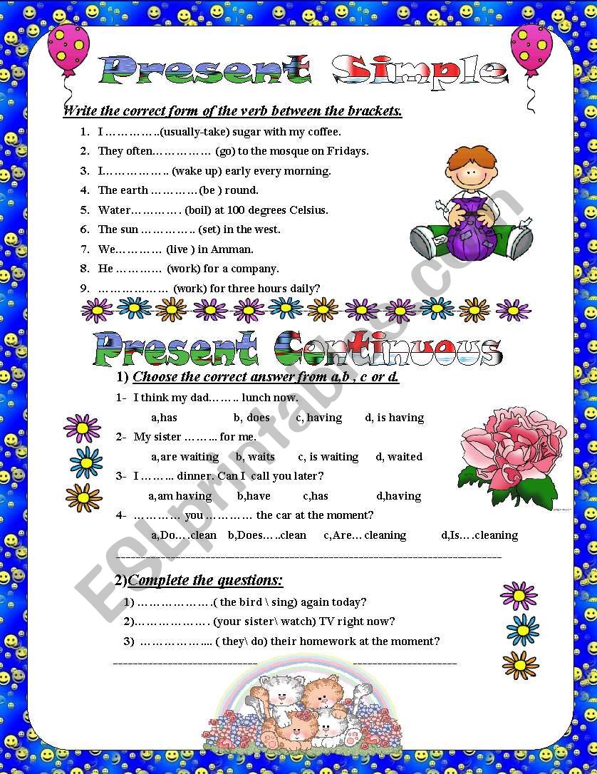 Present Simpel Or Continuous worksheet