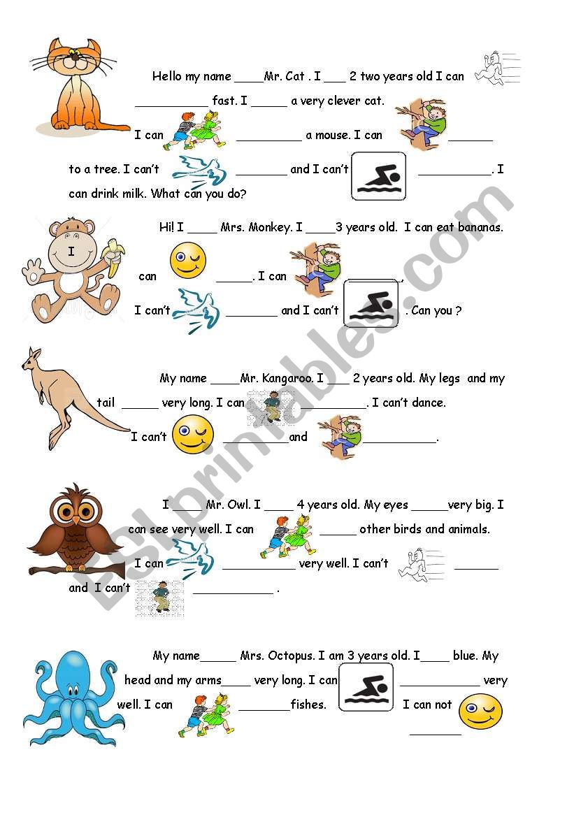 Animals  worksheet