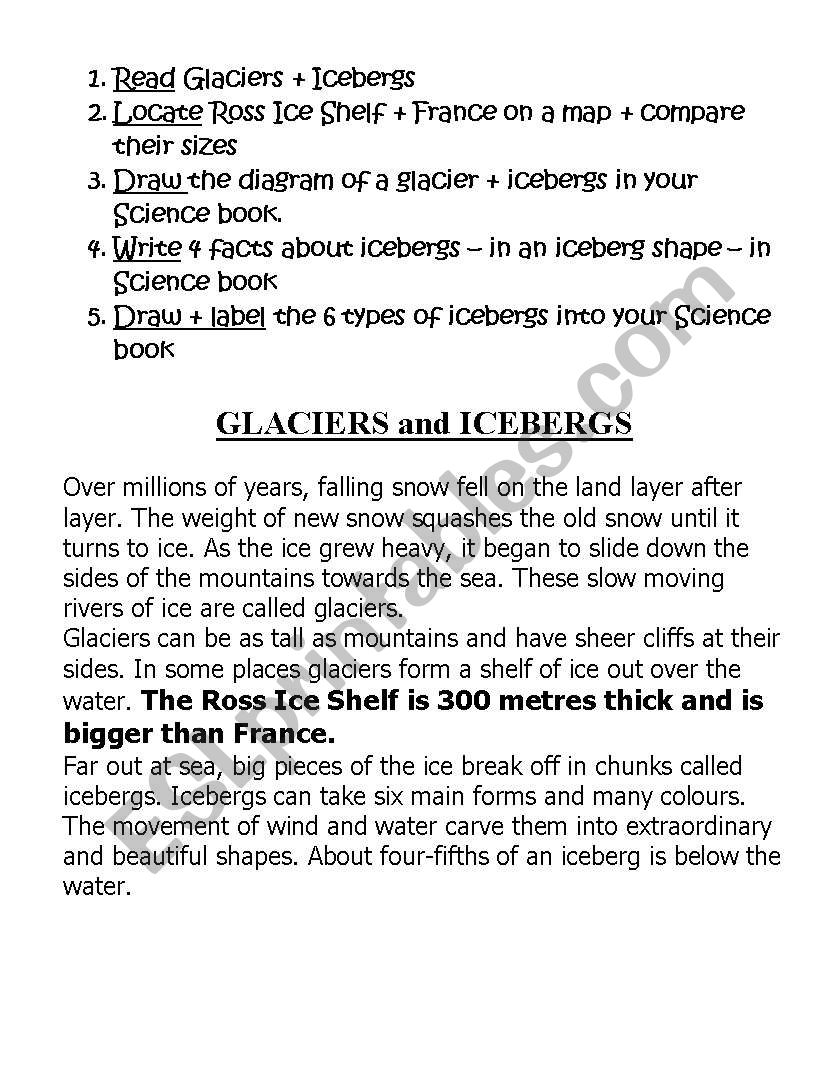 Antarctica worksheet