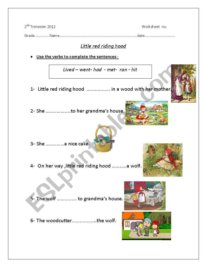 past tense worksheet