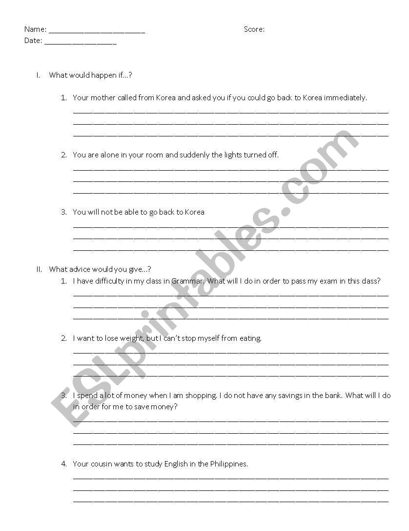 conversation worksheet