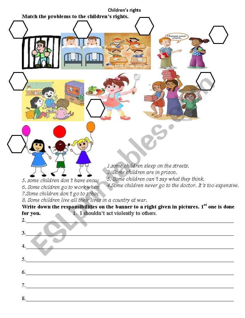 Children´s rights - ESL worksheet by emi25 Within Rights And Responsibilities Worksheet