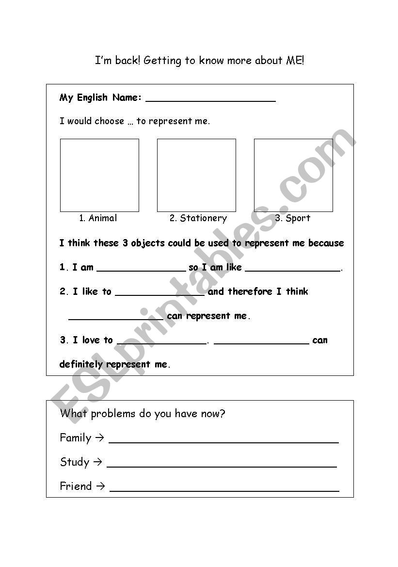 Self-introduction worksheet