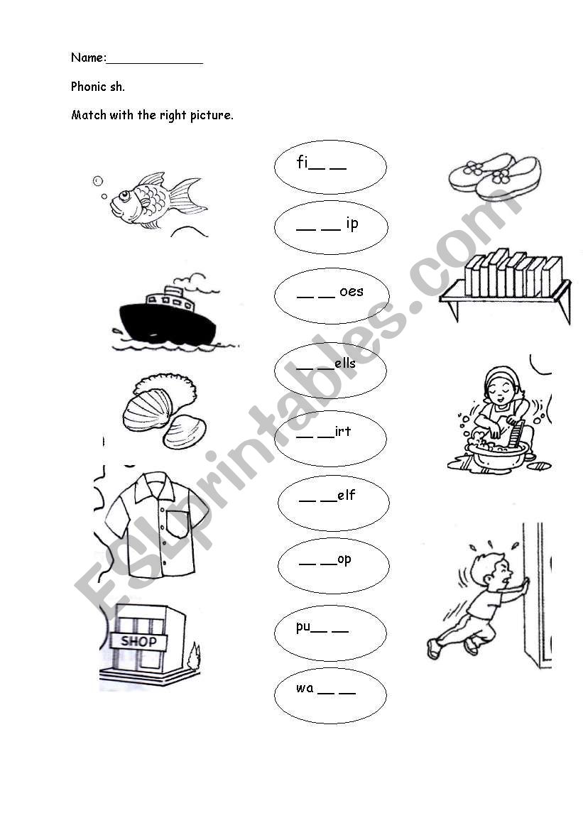 phonic sh worksheet