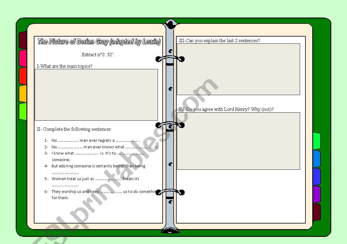 Dorian Gray - adapted by Lewin. Extract n2