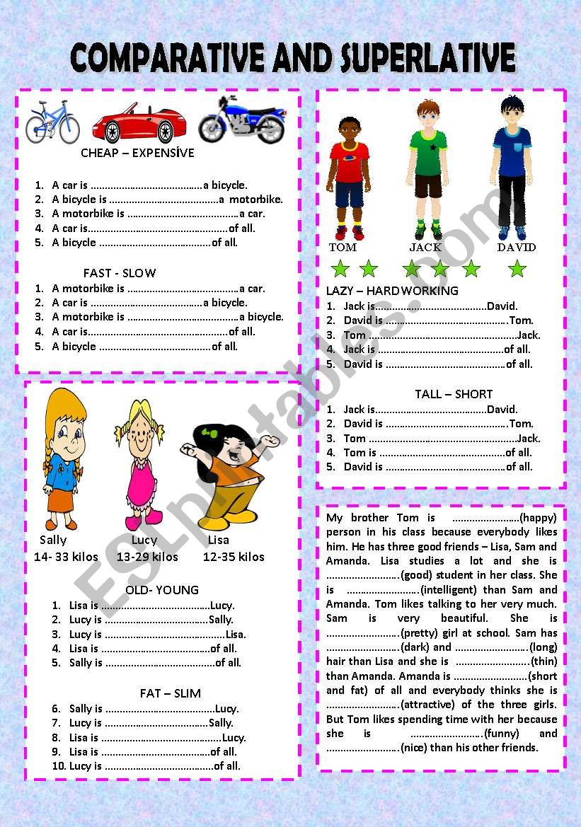 COMPARATIVES AND SUPERLATIVES (+KEY)