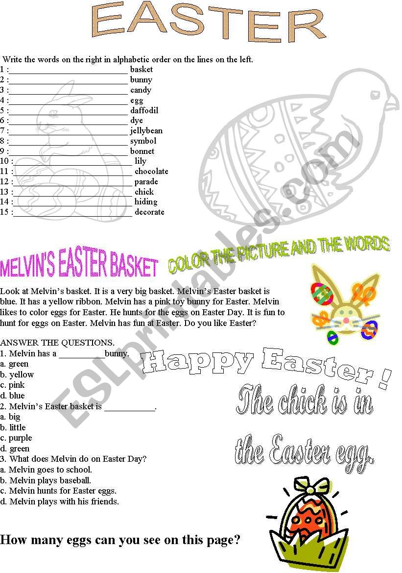 Easter worksheet