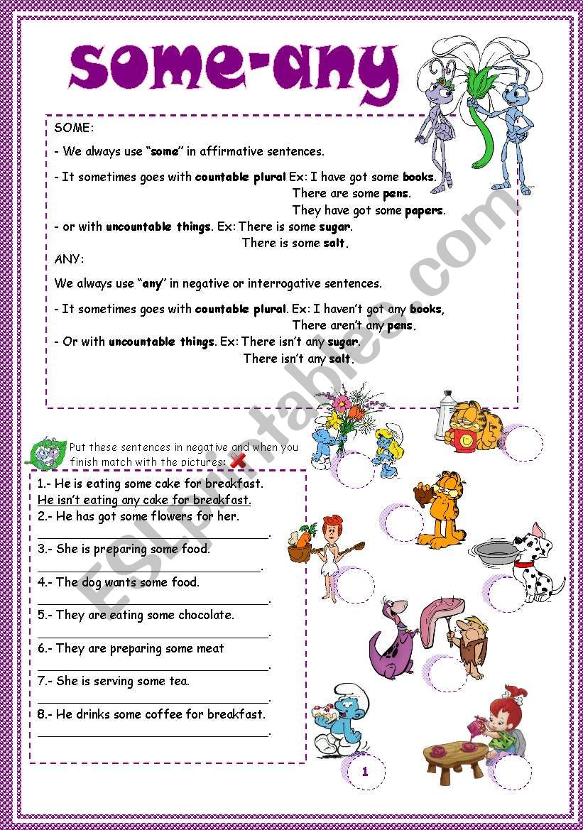 Some or any exercise worksheet