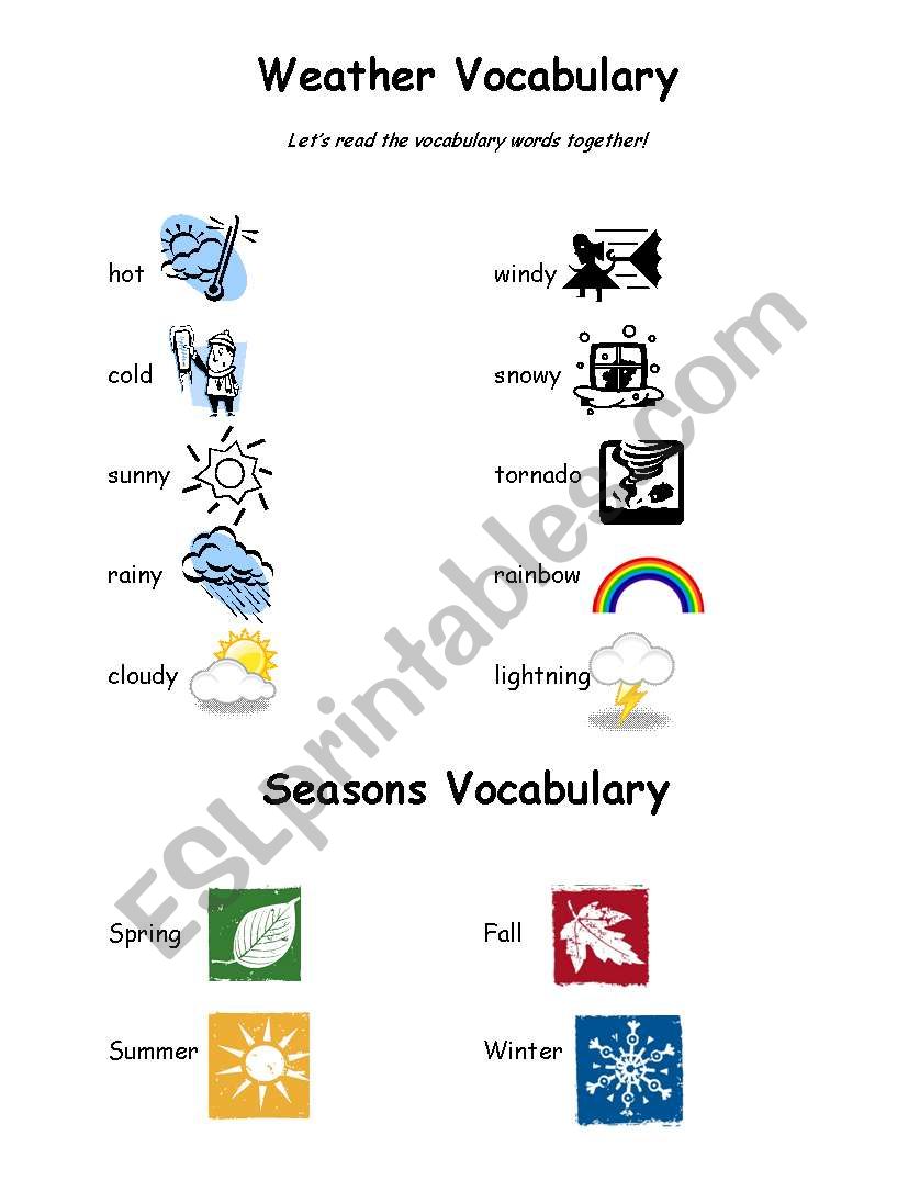 Weather Vocabulary and Seasons