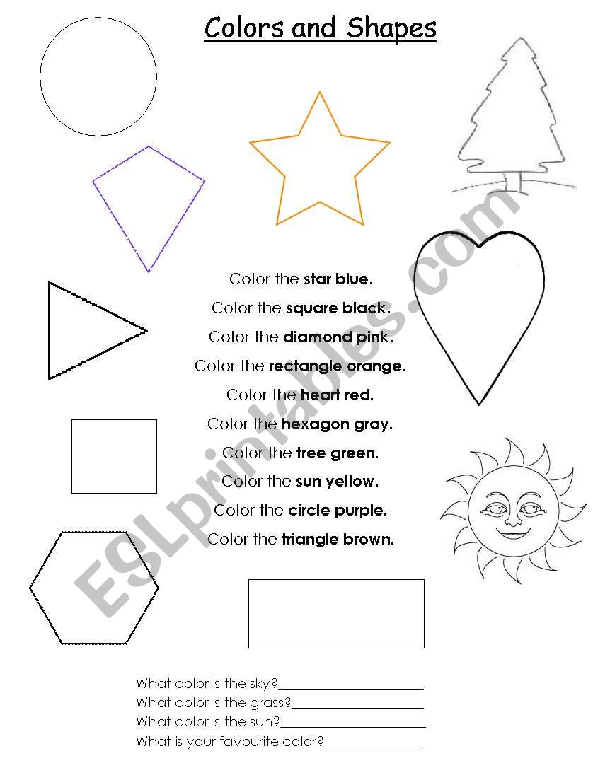 Color in the Shapes worksheet