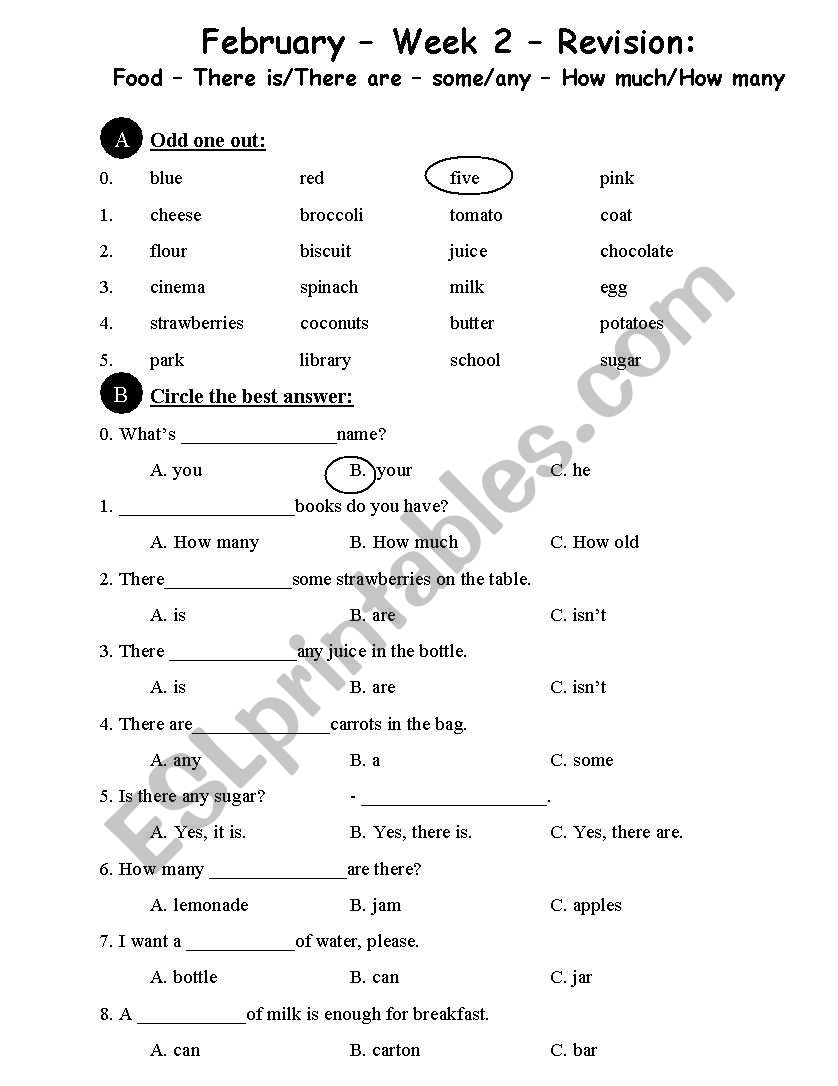 There is/There are - How much/How many - some/any